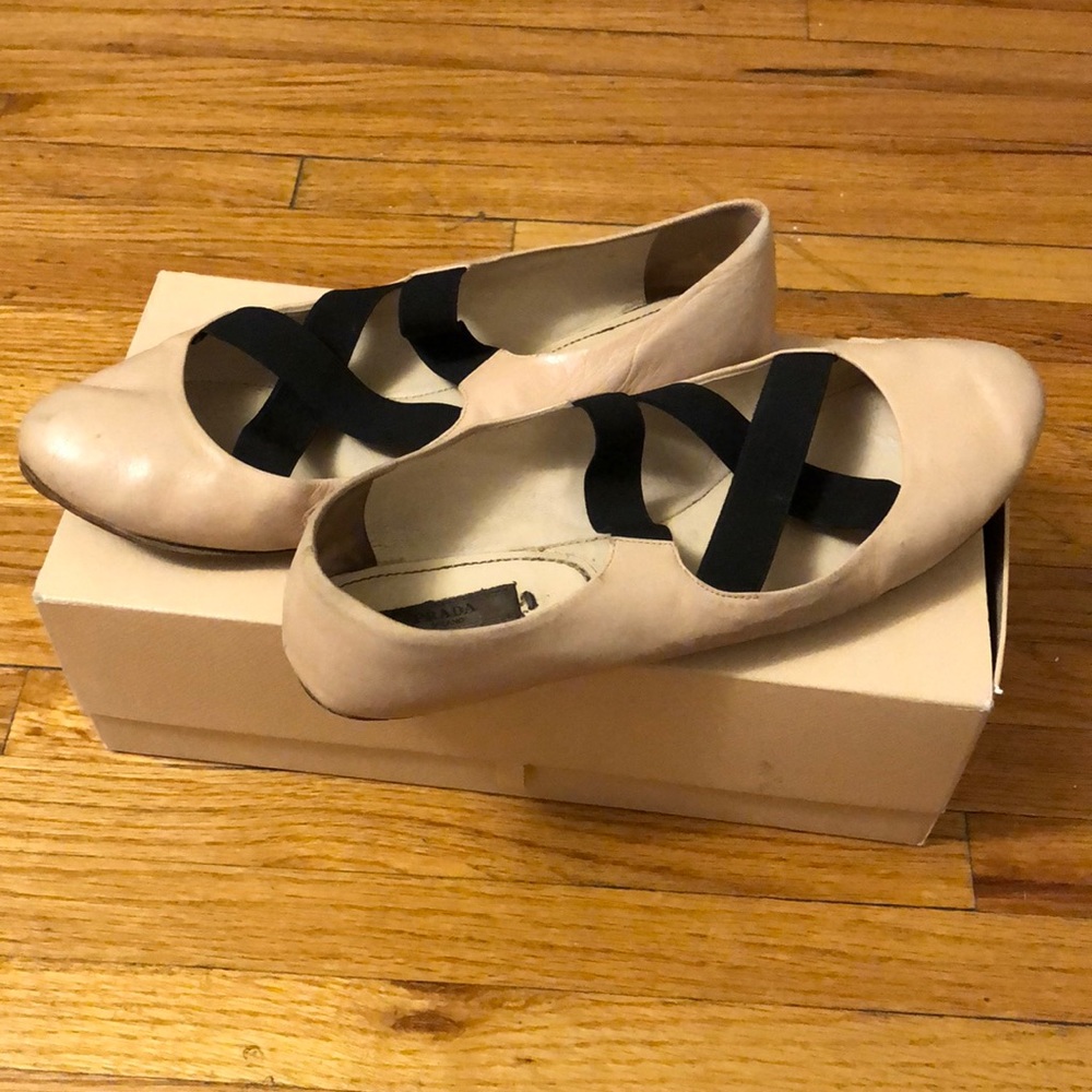 Prada pink ballet flats
